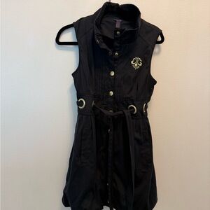 Dereon Black Mini Dress with Gold Accents
